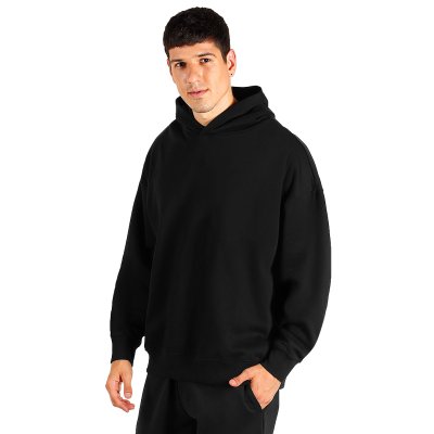 BIG HOODY, široka dukserica sa kapuljačom od organskog pamuka, 300 g/m2, crna