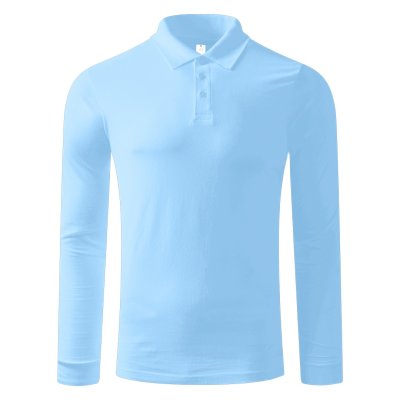 AZZURRO II LSL, pamučna polo majica dugih rukava, 180 g/m2, svetlo plava