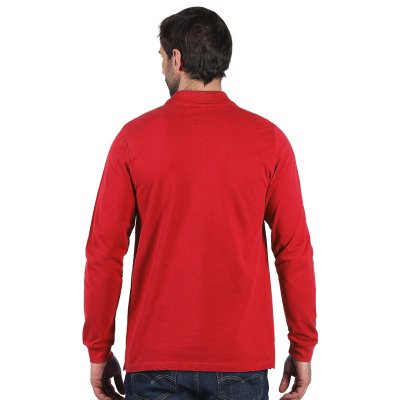 AZZURRO II LSL, pamučna polo majica dugih rukava, 180 g/m2, crvena