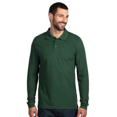 AZZURRO II LSL, pamučna polo majica dugih rukava, 180 g/m2, tamno zelena