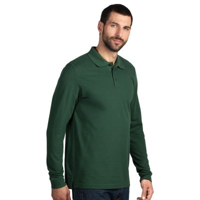 AZZURRO II LSL, pamučna polo majica dugih rukava, 180 g/m2, tamno zelena