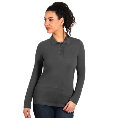 SUNNY LSL, ženska pamučna polo majica dugih rukava, 180 g/m2, tamno siva