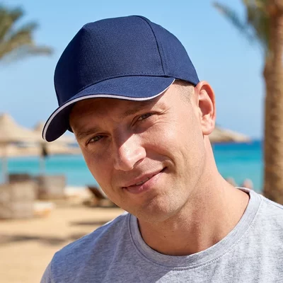 BASEBALL, kačket sa 5 panela, čičak kopča, beli