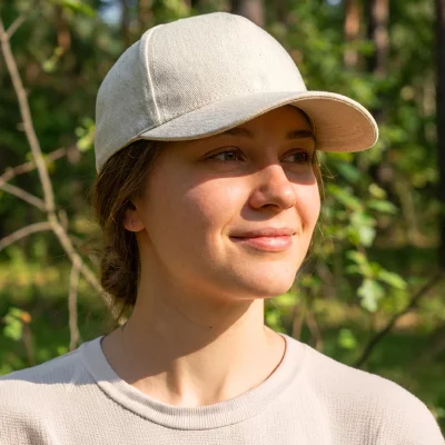 DEBBI ORGANIC, kačket sa 5 panela, čičak kopča, beli