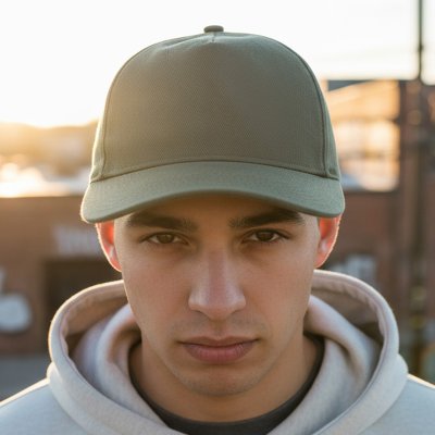 DANTE, kačket sa 5 panela, čičak kopča, maslinasti