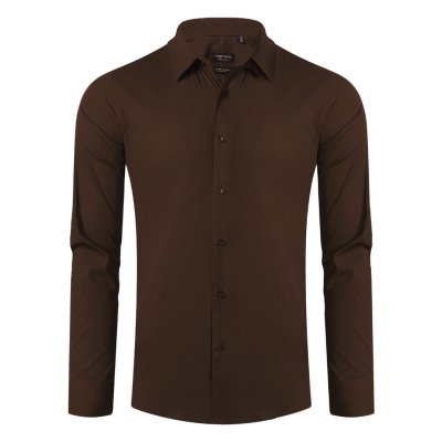 CLUB LSL MEN, muška košulja dugih rukava, braon