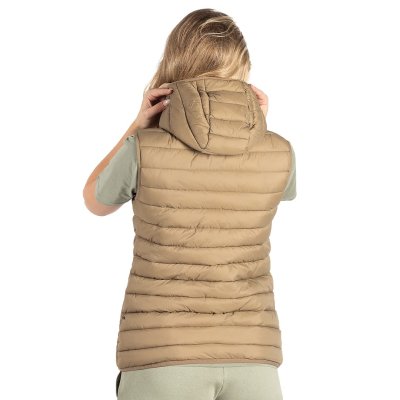 LIBERTY HOOD VEST WOMEN, ženski prsluk sa kapuljačom, svetlo braon