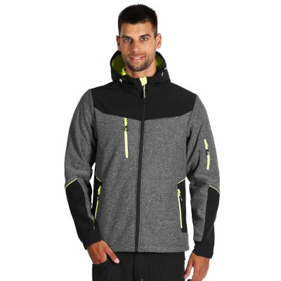 PANTHER GREY JACKET, softshell jakna sa kapuljačom, neon žuta