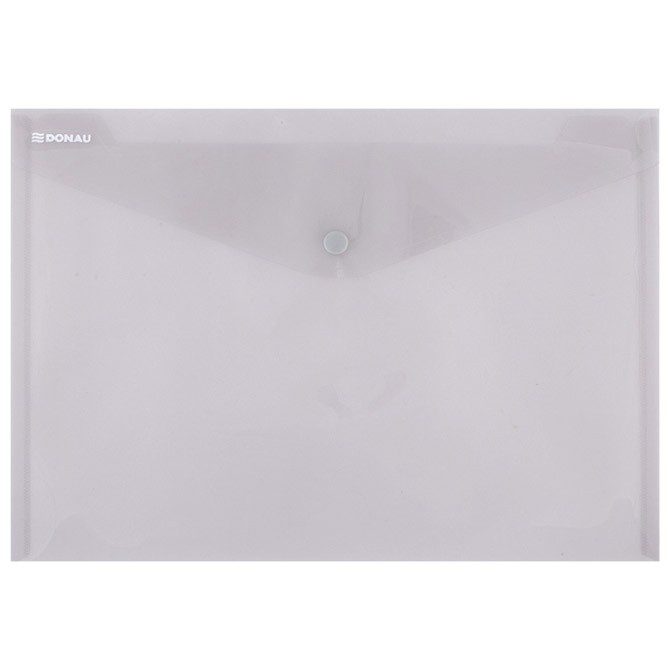 Fascikla koverta s dugmetom A4 pp Donau 8544001PL-02 providna boja dima