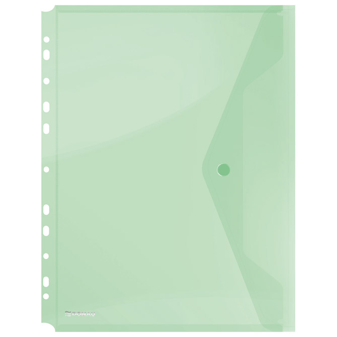 Fascikla koverta s dugmetom A4 pp uložna Donau 8540001PL-06 providno zelena