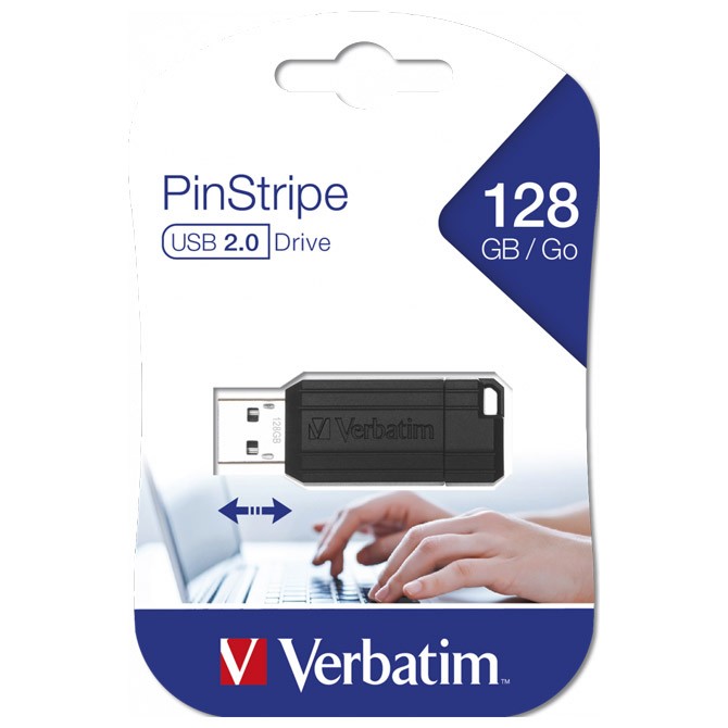 Memorija USB 128Gb PinStripe Verbatim 49071 crna blister