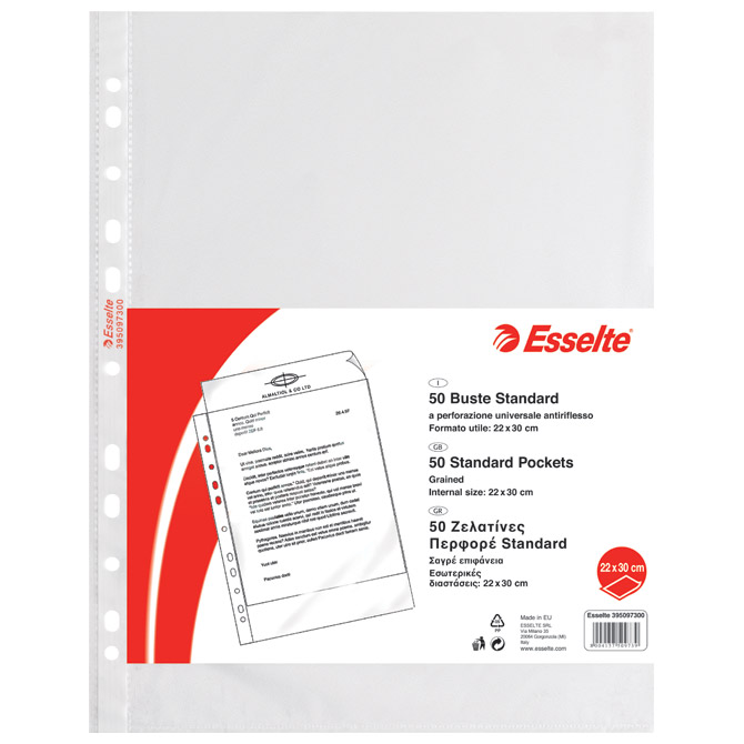 Fascikla uložna A4 40my pp mat Copy Safe pk50 Esselte 395097300