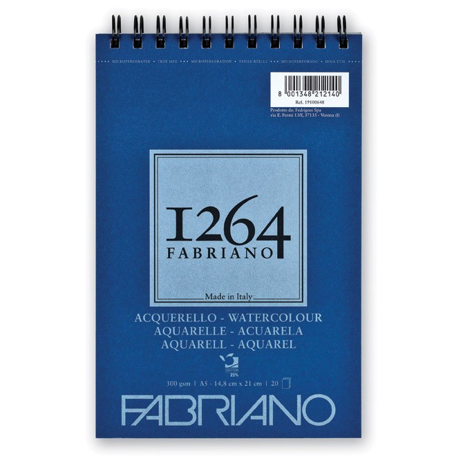 Blok Watercolour spirala gore A5 20L 300g (fine-grain) 1264 Fabriano 19100648