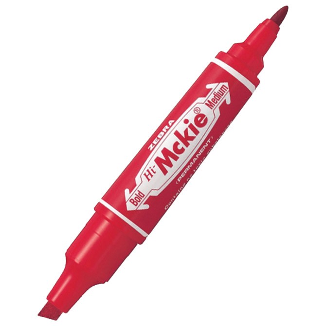 Marker permanentni 2-4mm obostrani kosi/okrugli vrh Hi-Mckie Zebra 50253 crveni