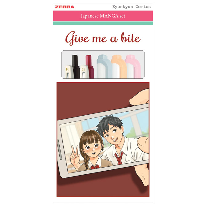 Set Manga Give me a bite (roler Sarasa Clip pk2+flomaster obostrani Mildliner pk3) Zebra 56536