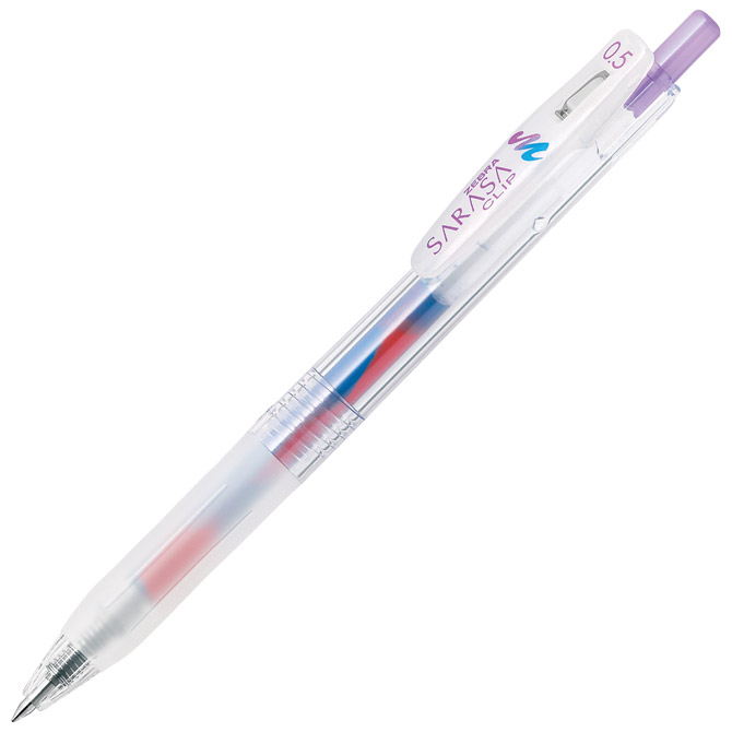 Roler gel 0,5mm sa gumenim gripom Sarasa Clip Marble Blueberry smoothie Zebra 16914 tamno plavi/ljubičasti
