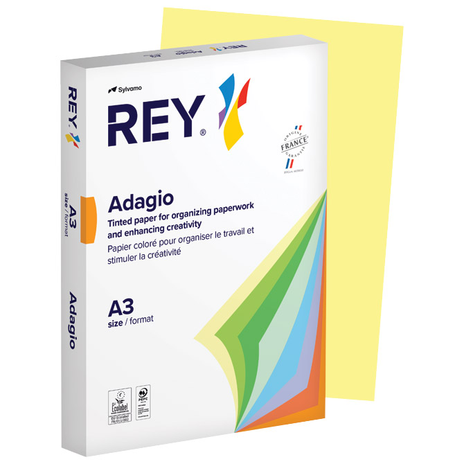 Papir Copy Rey Adagio A3 80g pk500 Sylvamo 49 žuti banana (canary)