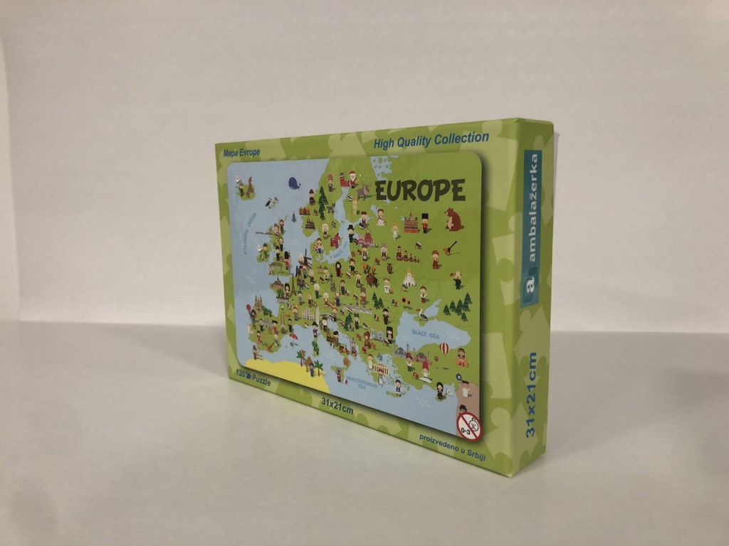 Puzzle Mapa Evrope, 120 delova, 310x210